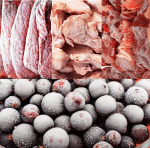 frozen foods in blast freezer